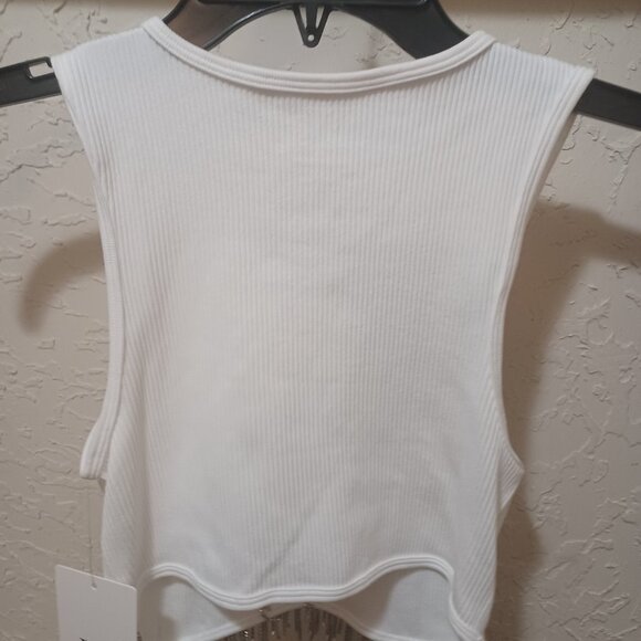 Vital Life Women’s Small White Activewear Top w/ Rhinestone Tassel Bling NWT - Picture 7 of 14